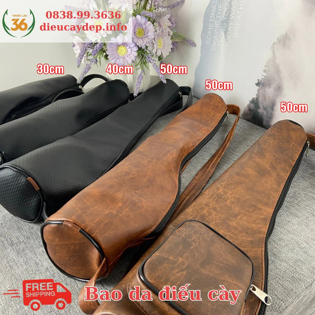 bao da đựng điếu cày - mẫu bao gọn đẹp phù hợp nhiều loại điếu