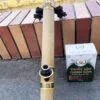 Điếu cày nứa bọc đồng hoa văn nổi 65cm