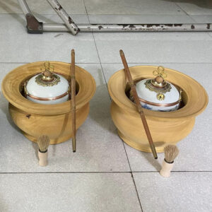 Điếu bát sứ men rạn tô gỗ mít DB01