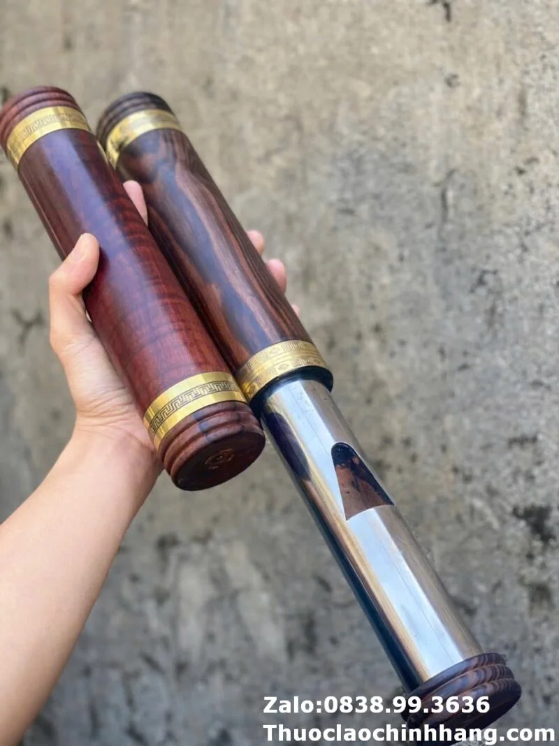điếu cày bằng gỗ trắc - mẫu điếu mini thủ công nhỏ gọn tinh tế
