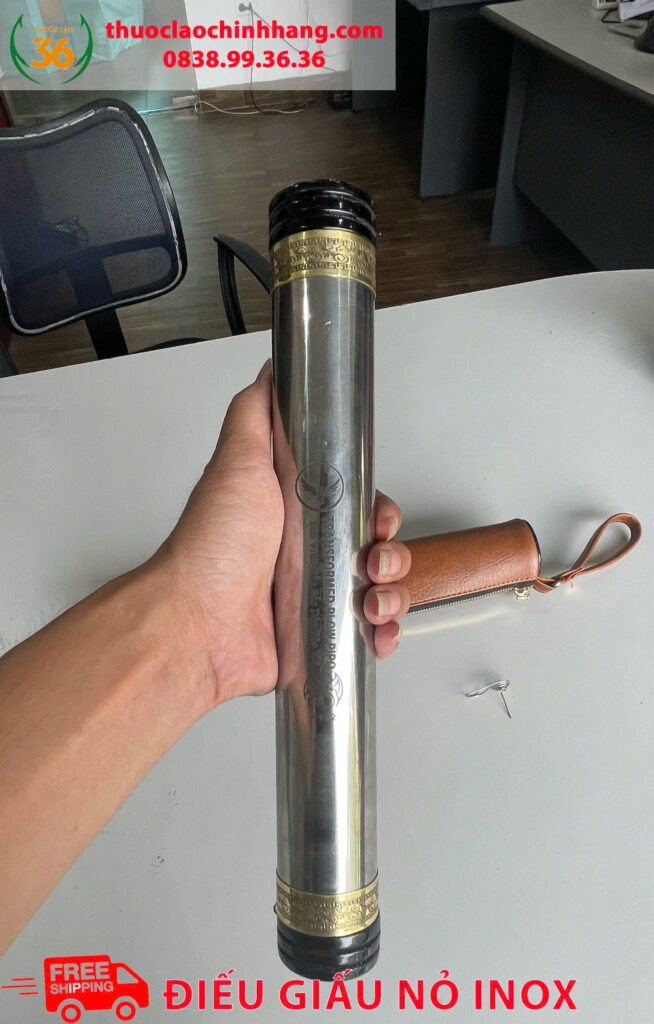 Điếu Cày Rút Giấu Nõ Inox 304 Chống Tràn, Chống Đổ Nước Tặng Kèm Bao Da Cao Cấp