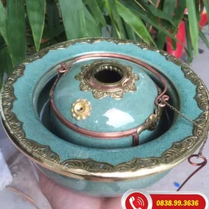 Điếu Bát Xanh Lục Vân Bọc Đồng
