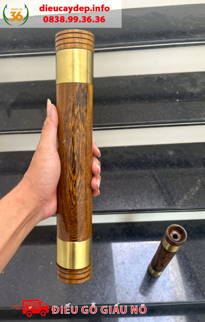 Điếu Cày Gỗ Rút Âm Nõ 32cm