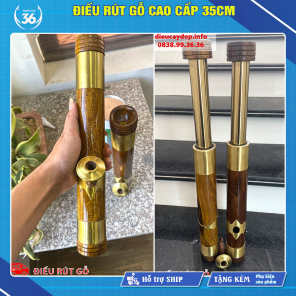 Điếu Rút Gỗ Cao Cấp 35cm