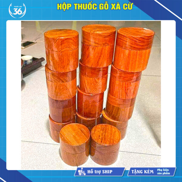 Hộp Đựng Thuốc Lào Bằng Gỗ Xà cừ