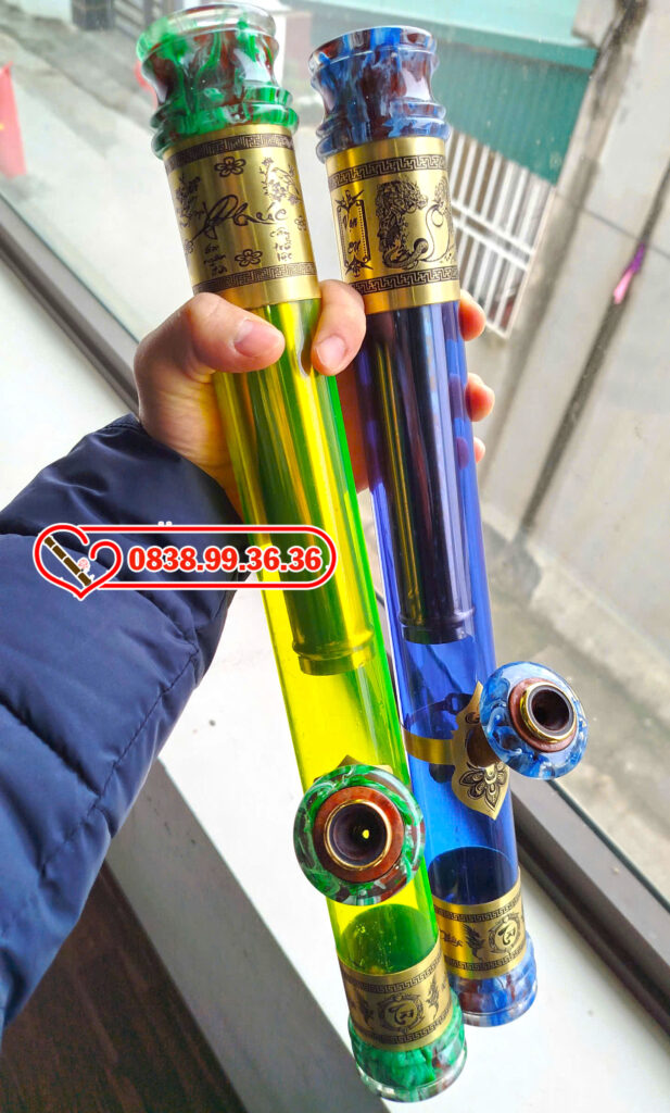 Điếu Cày Nhựa Trong Suốt Rút Chống Đổ Nước