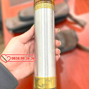 Điếu Giấu Nõ Bạc Bọc Đồng 23cm – M56